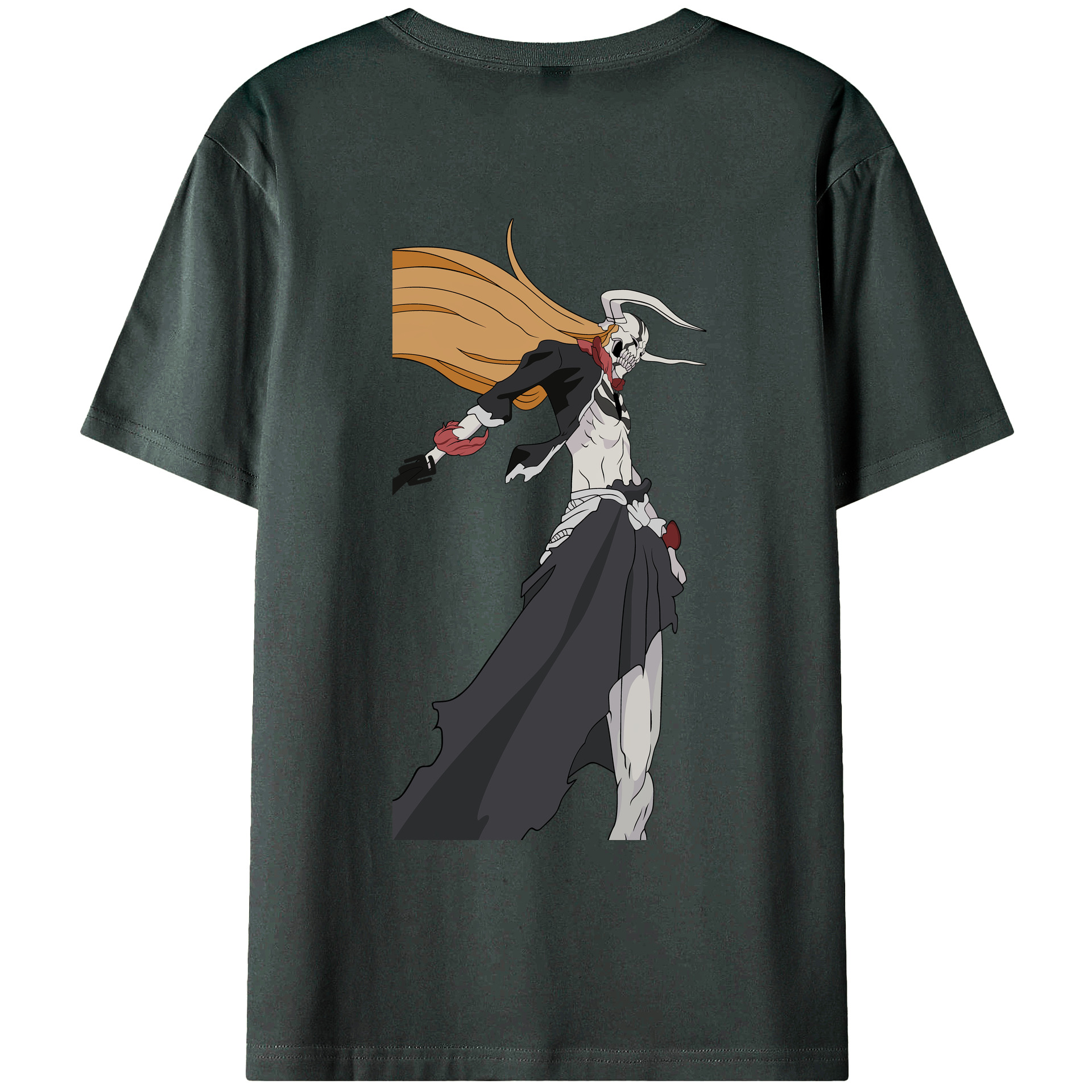 （画像用） ブリーチ 黒崎一護（くろさき いちご）BLEACH Kurosaki Ichigo 綿100％ メンズ半袖Tシャツ（バックプリント） 通気性